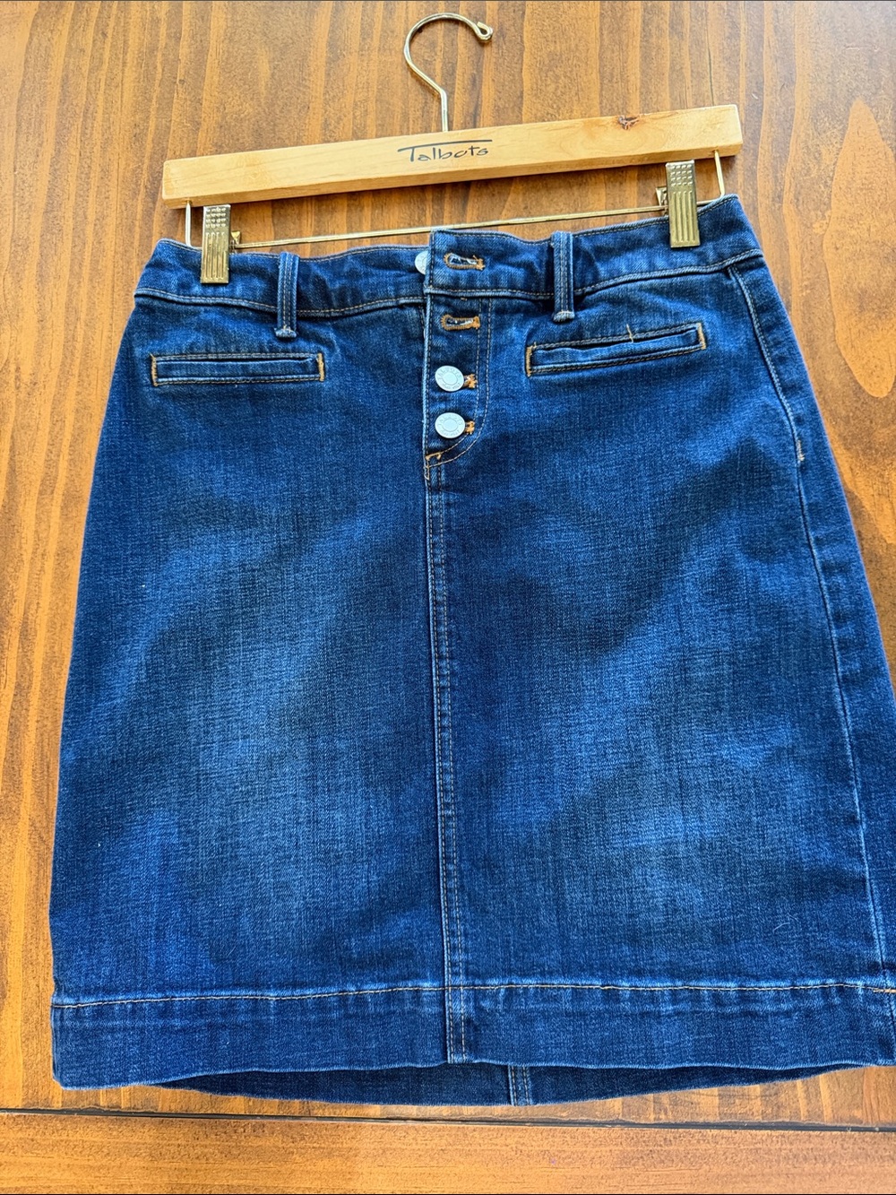 Women’s Talbots 2P Indigo Denim Button-Front Mini Skirt